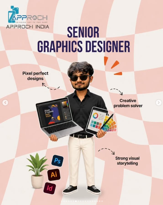 Approch India Senior Graphics Designer caricature