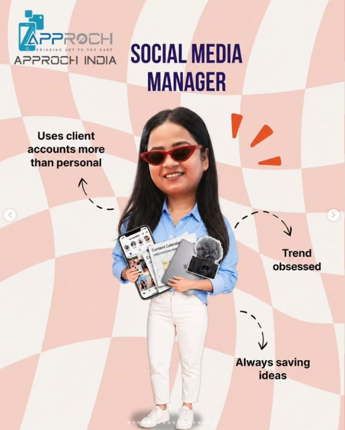 Approch India Social Media Manager caricature
